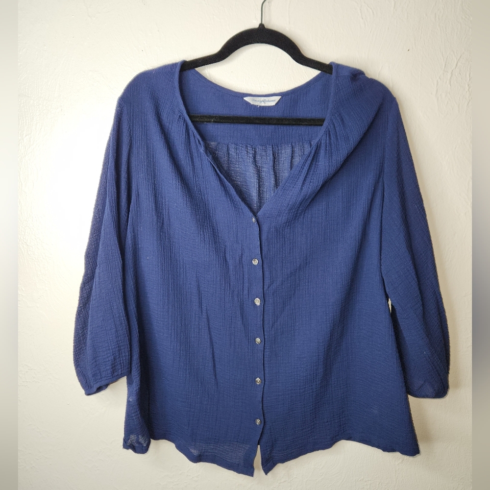 Banana Republic Blue Button-Up Top